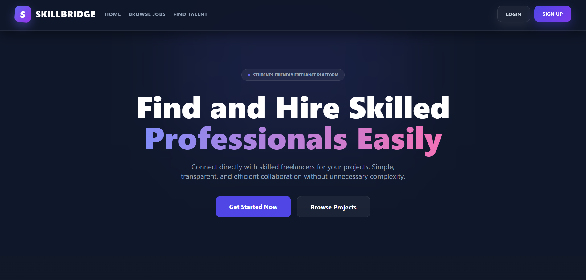 SkillBridge – Freelancing & Talent Marketplace Platform