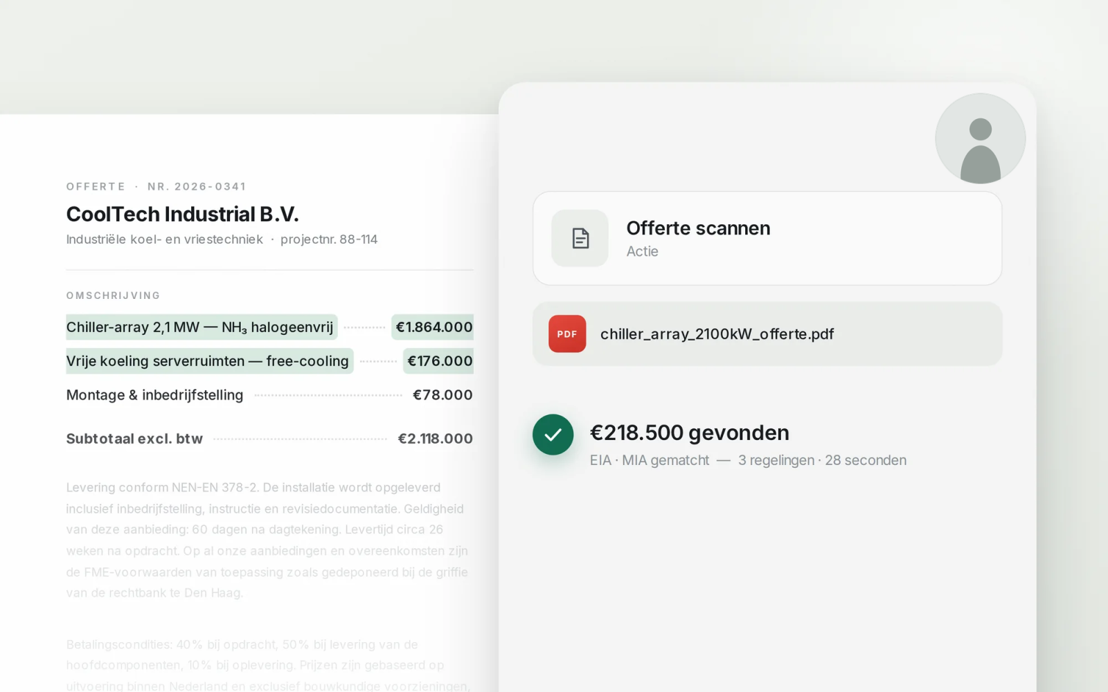 Offerte-scan met €218.500 gevonden