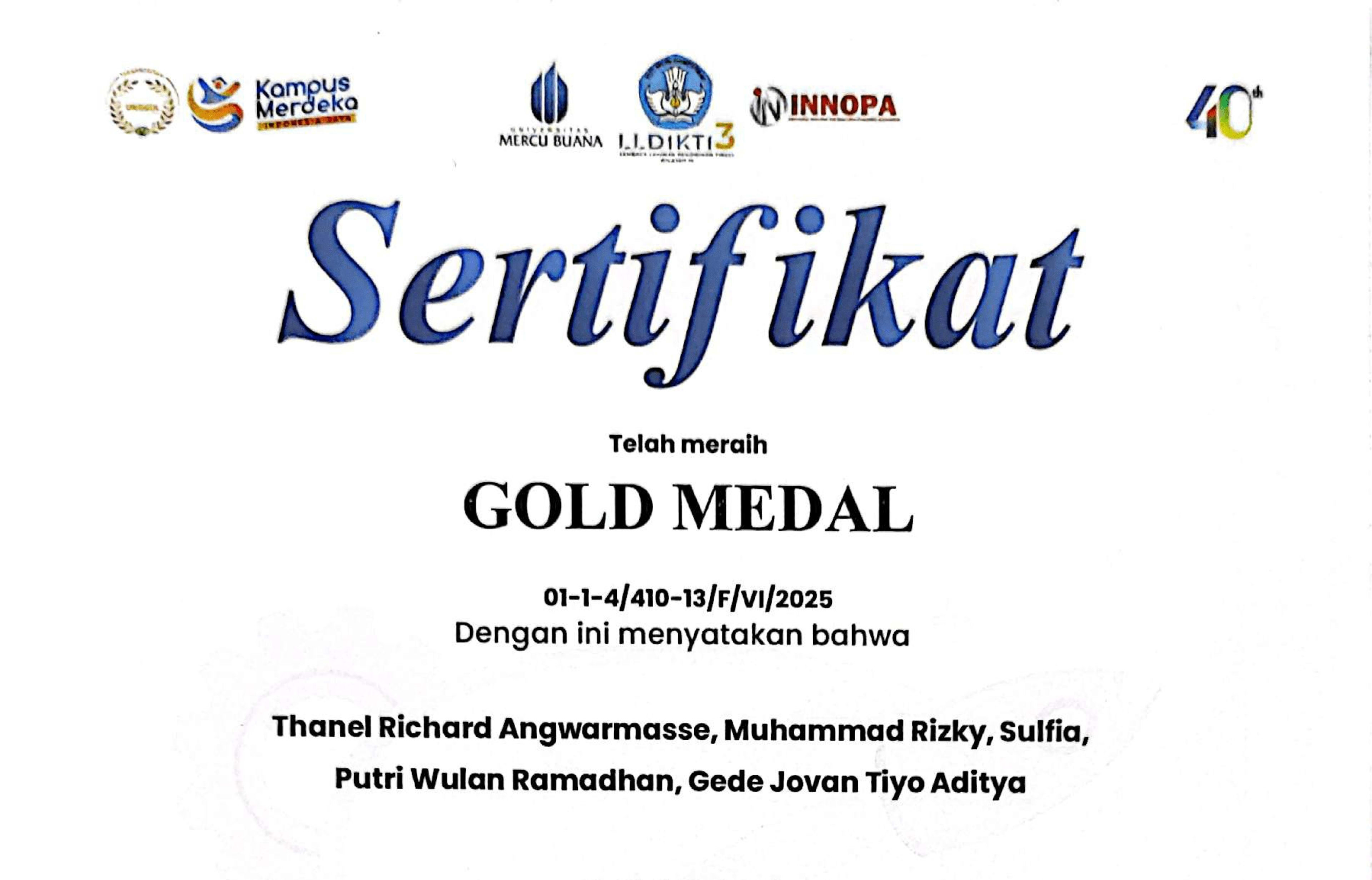 Gold Medal Inovasi "BeezSpelling"