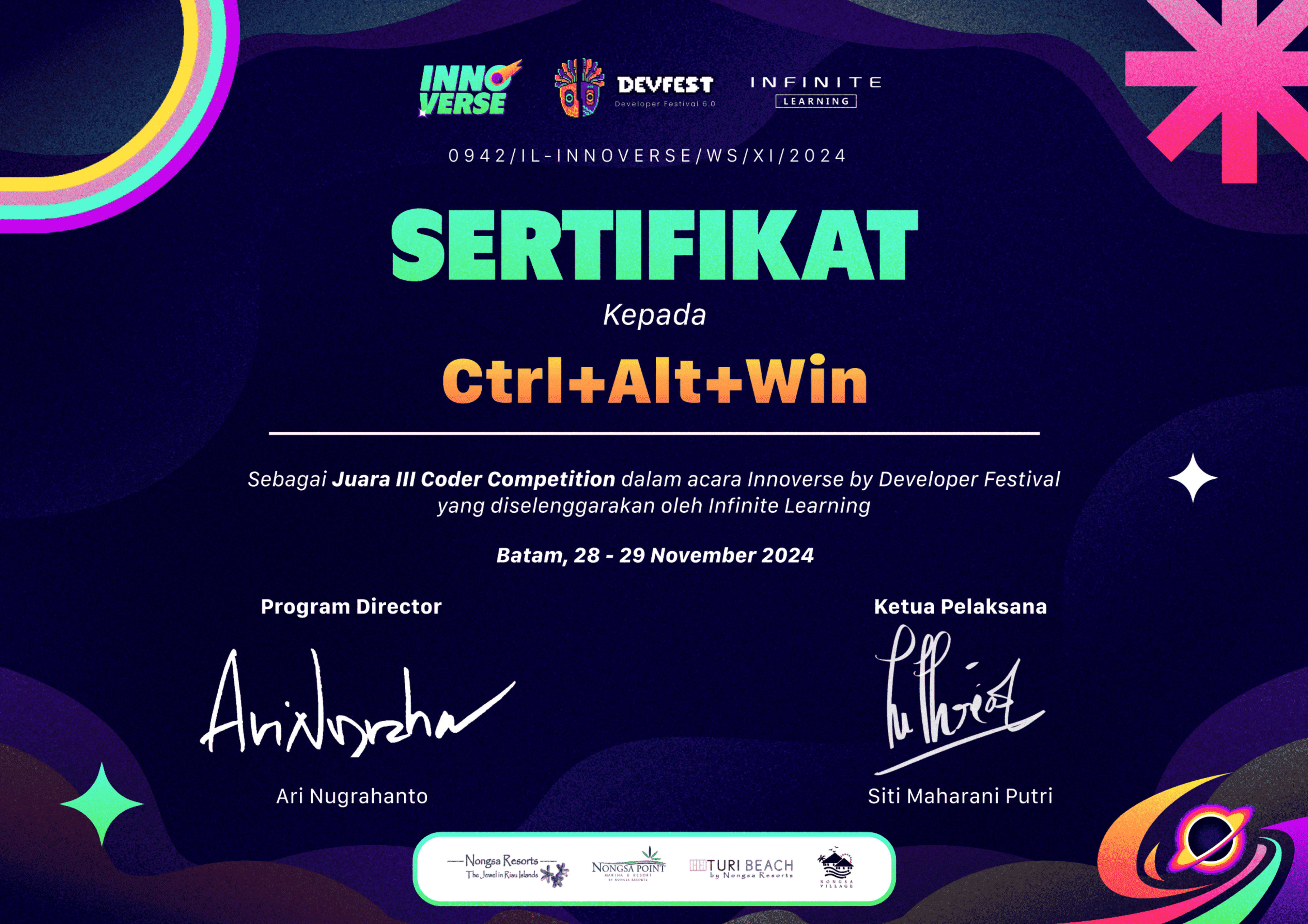 Juara 3 Coder Competition INNOVERSE