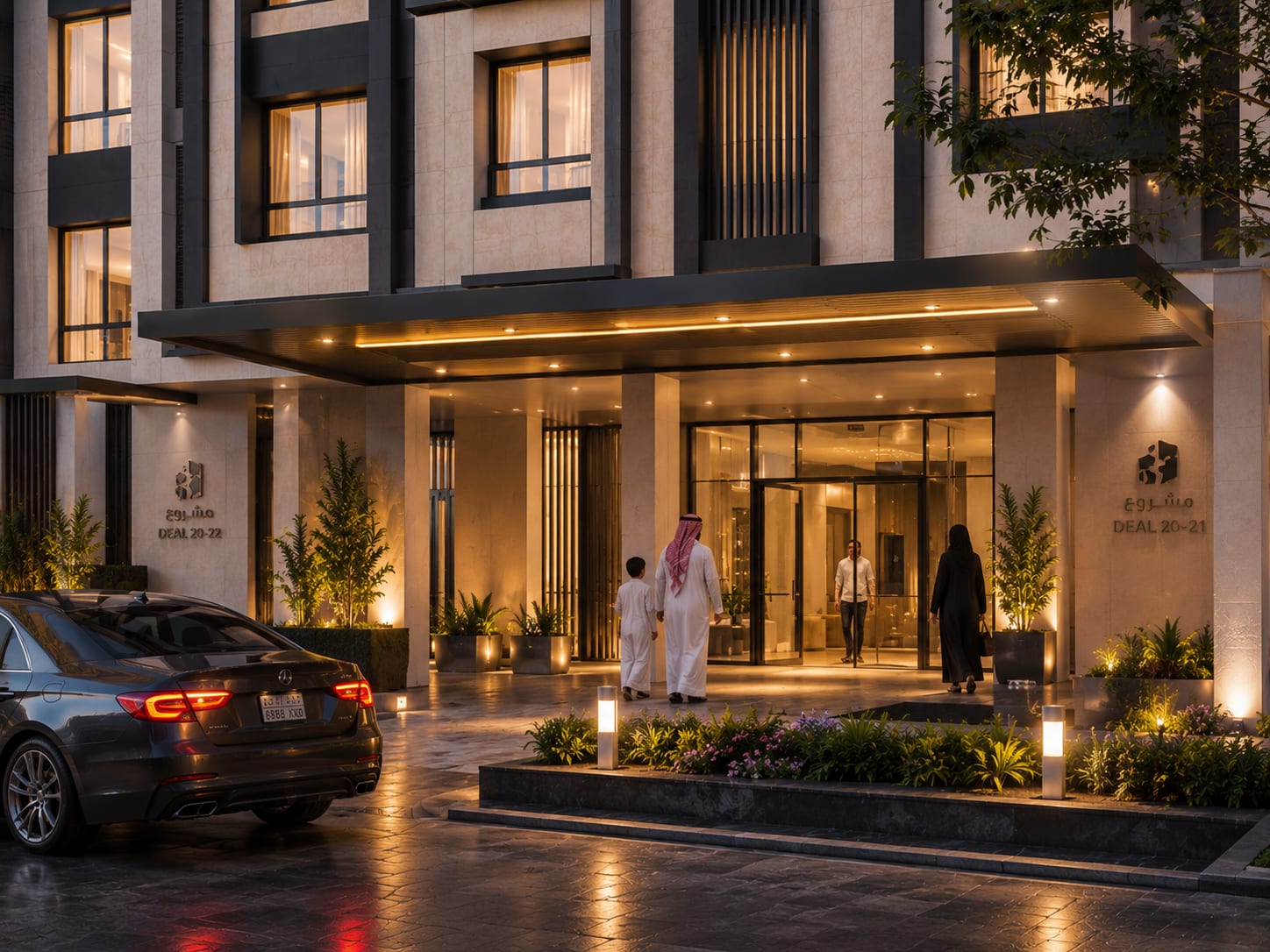 Grand Drop-off Porte-Cochère & Hotel-Style Entrance