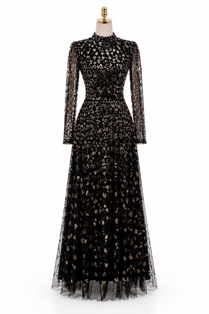 Noir Starlight Evening Gown