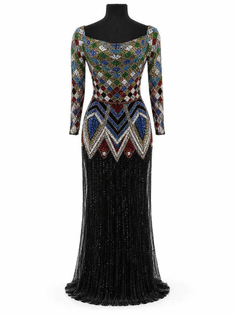 Mosaic Jewel Evening Gown