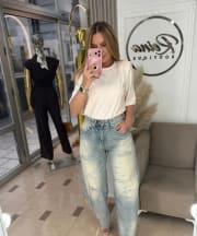 Distressed Balloon Jeans “Sky Blue”