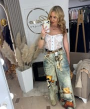Printed Wide Leg Pants “Art Vintage”