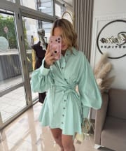 Wrap Mini Haljina “Mint & Yellow Breeze”