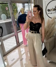 Saten Wide Leg Hlače “Cream Elegance”