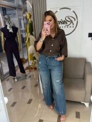 Distressed Wide Leg Jeans “Urban Denim”