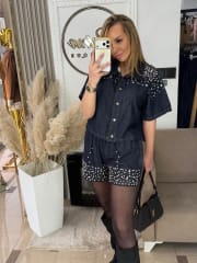 Denim Pearl Set “Dark Glam”