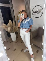 Denim Lace Košulja “Soft Chic”