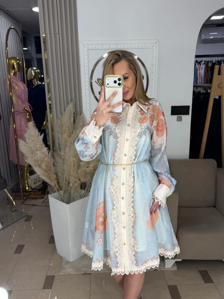Romantic Lace Dress “Sky Bloom”