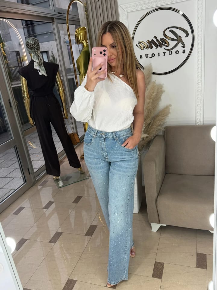 Zircon Wide Leg Farmerke “Crystal Denim”
