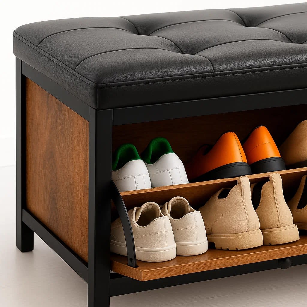 Banco Zapatero Industrial con Asiento Acolchado