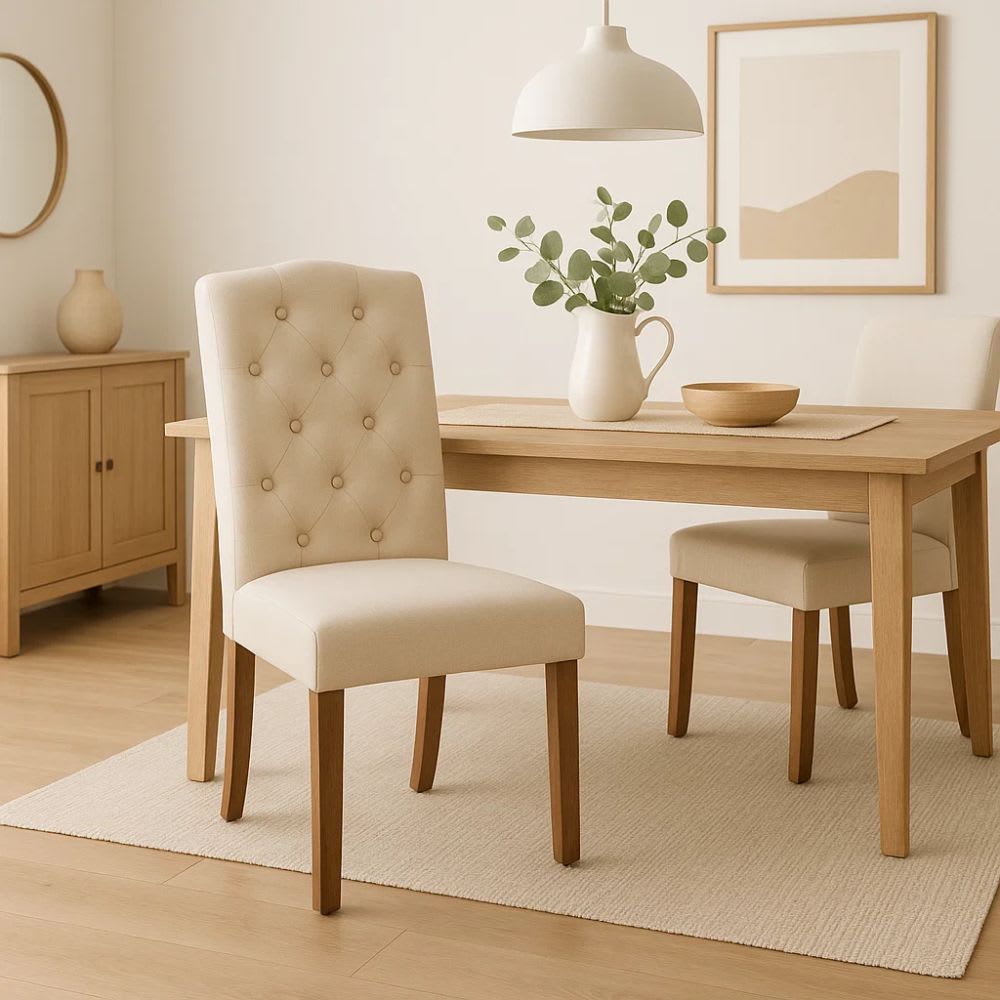 Silla de Comedor Acolchada Madera Elegance
