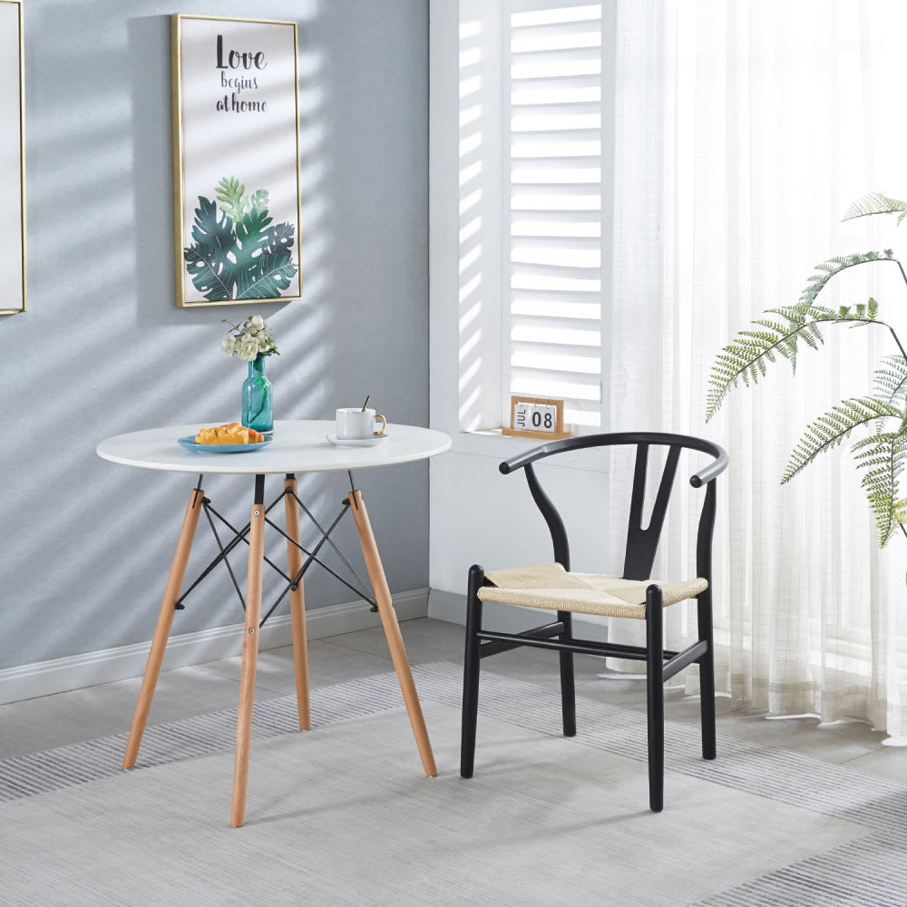 Silla Wishbone Madera e Hilo de cuerda - Madera - Sillas