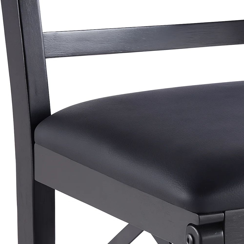 Silla Industrial Plegable con Marco Negro y Tapizado Sintético