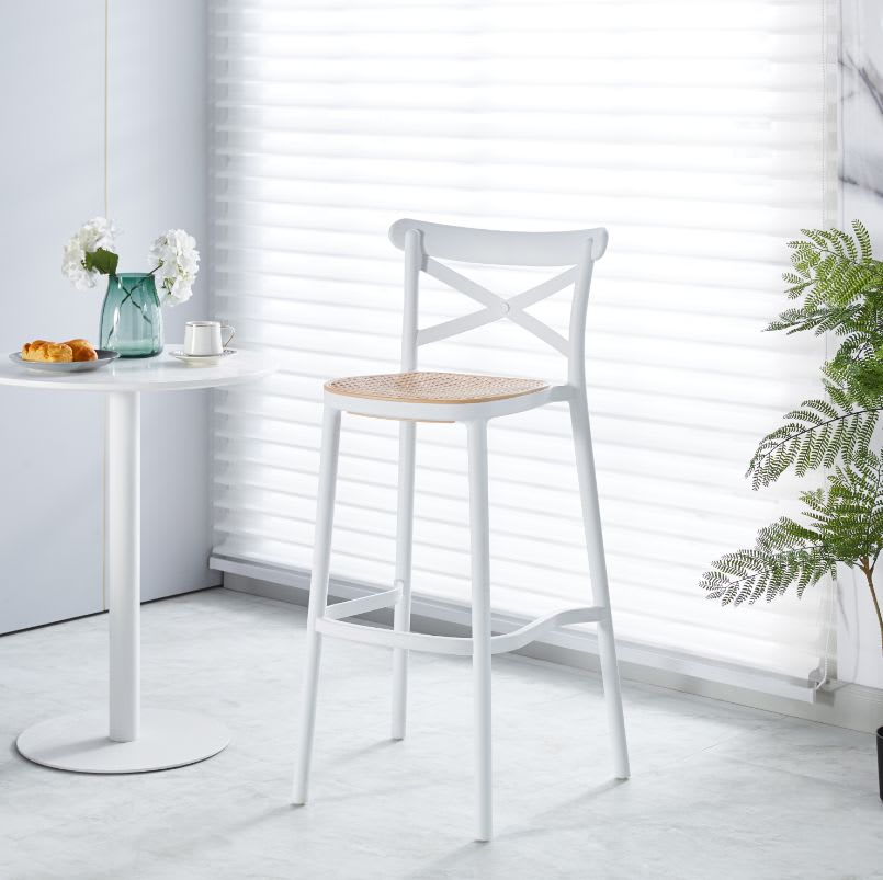 Taburete Crossback 77 cm - Blanco