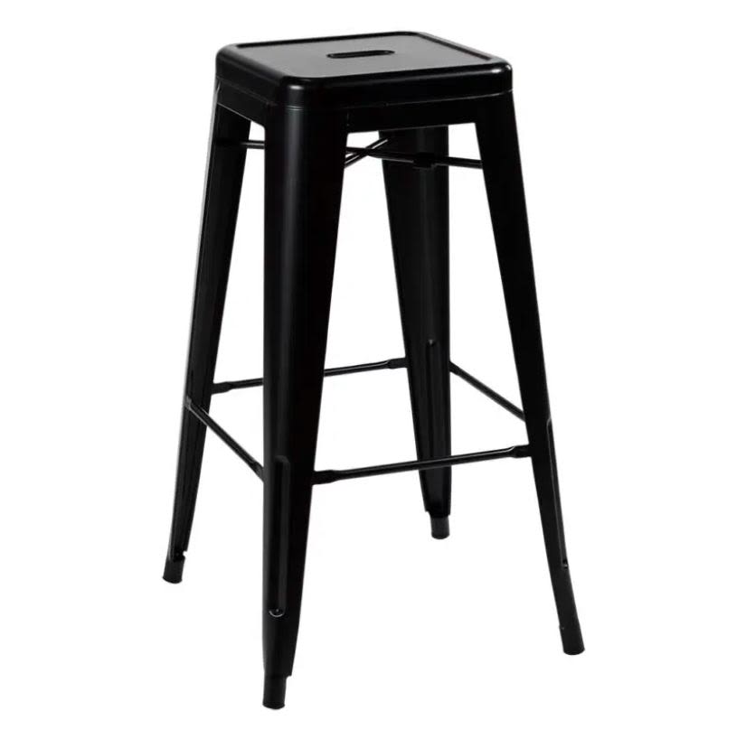 Piso Tolix Alto 77 cms sin respaldo - Negro