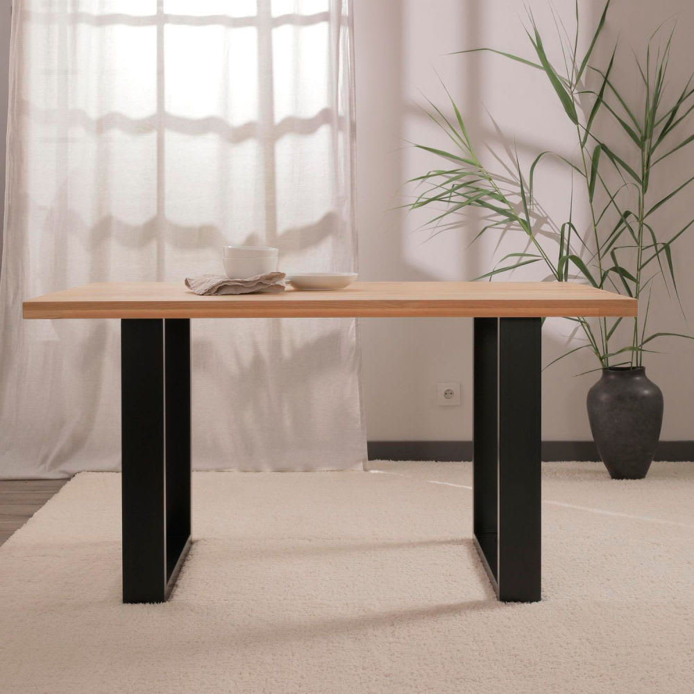 Mesa de Comedor Estilo Industrial 140x90 - Madera Clara