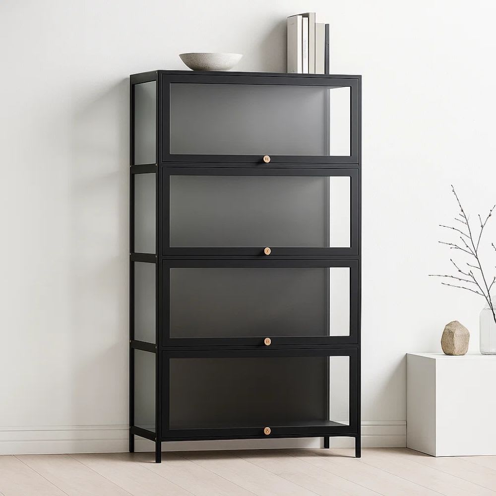 Vitrina BambooGlass 4 Niveles - Negro