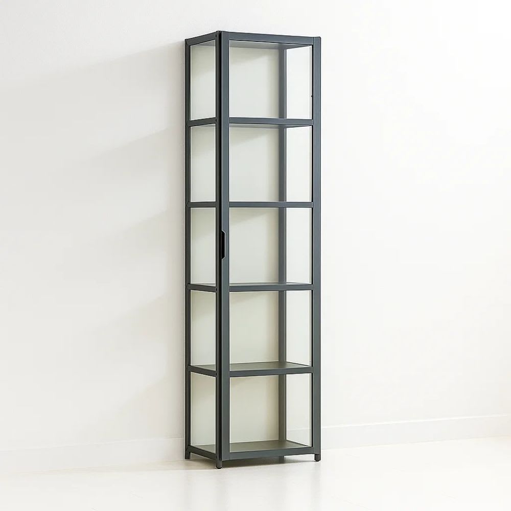 Vitrina BambooLine Estrecha con Puertas Acrílicas 5 Niveles