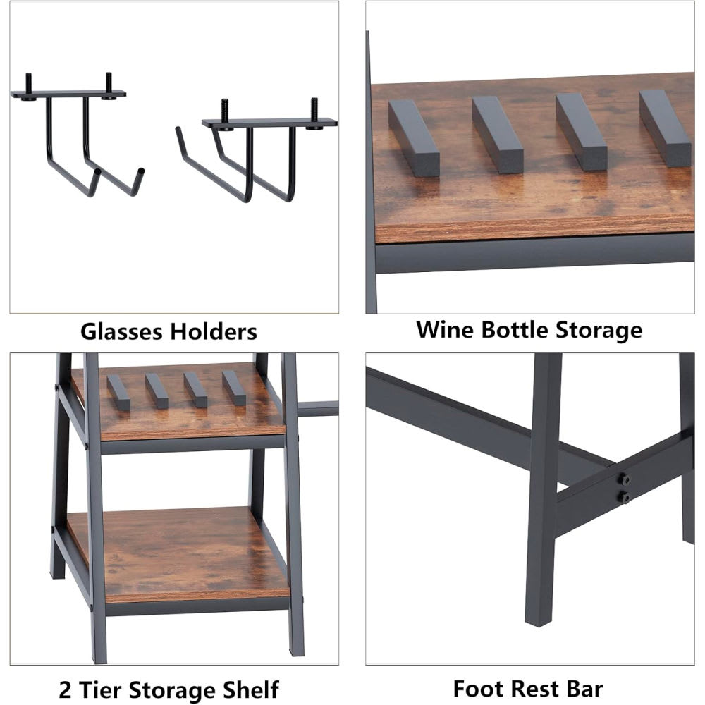Comedor industrial con repisas y banquetas