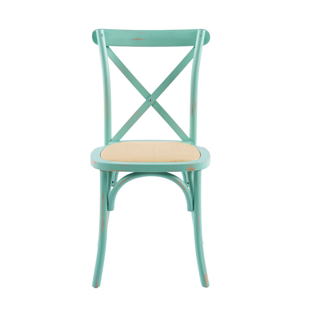 Silla Crossback Madera y Rattan - Natural