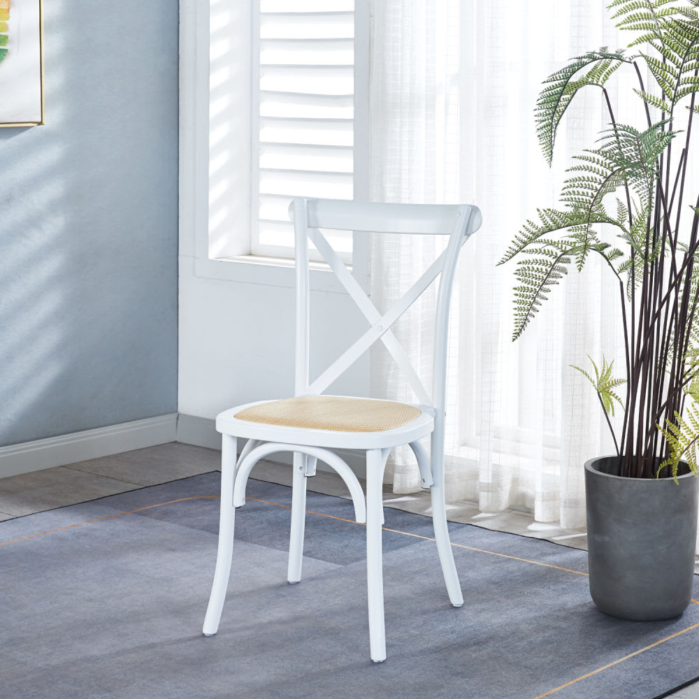 Silla Crossback Madera y Rattan - Natural