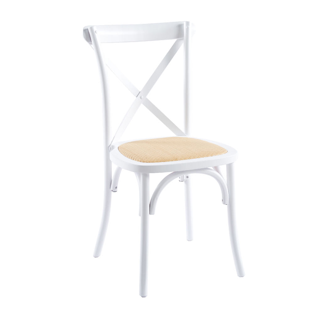 Silla Crossback Madera y Rattan - Natural