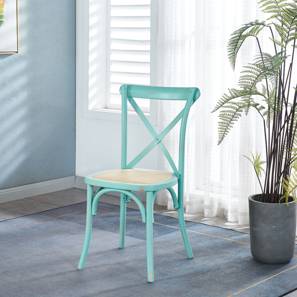 Silla Crossback Madera y Rattan - Natural