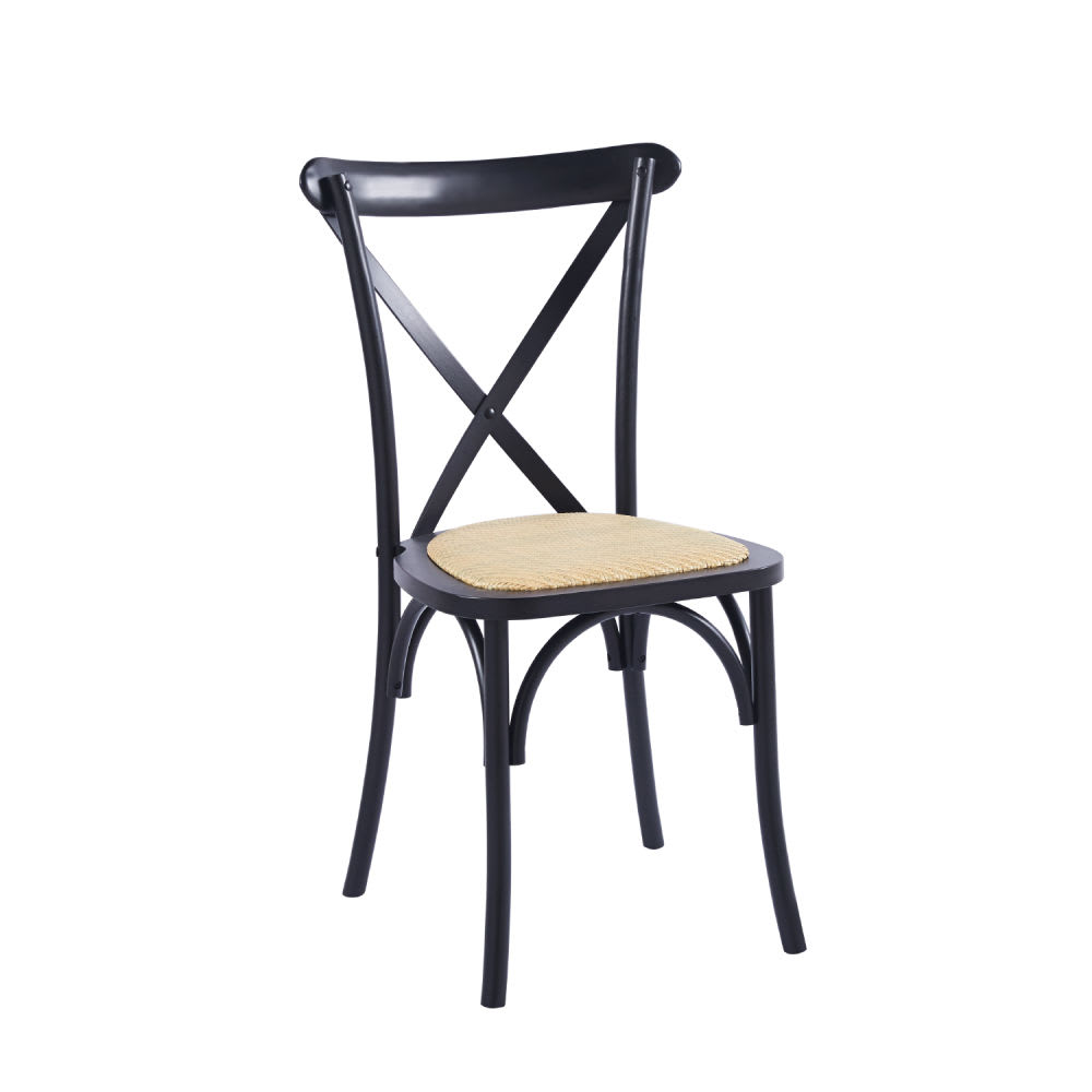 Silla Crossback Madera y Rattan - Natural