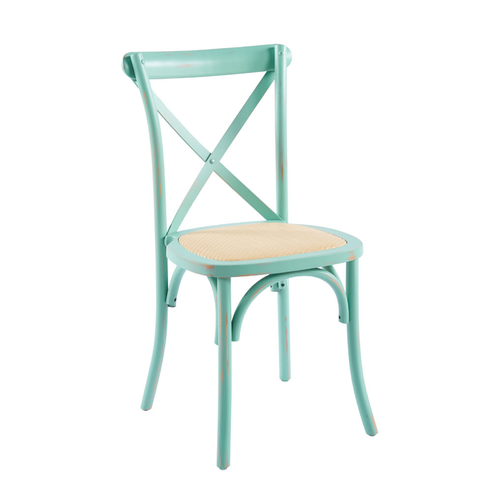 Silla Crossback Madera y Rattan - Natural