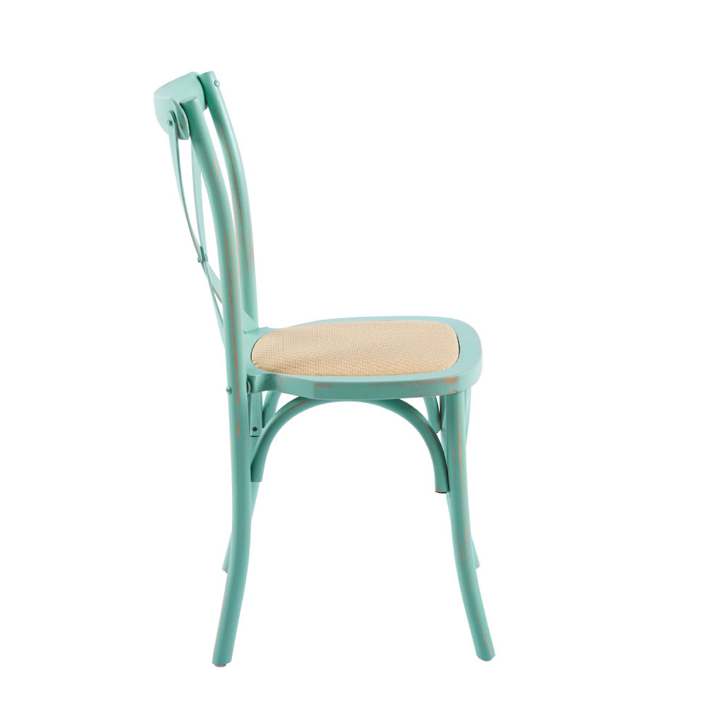 Silla Crossback Madera y Rattan - Natural