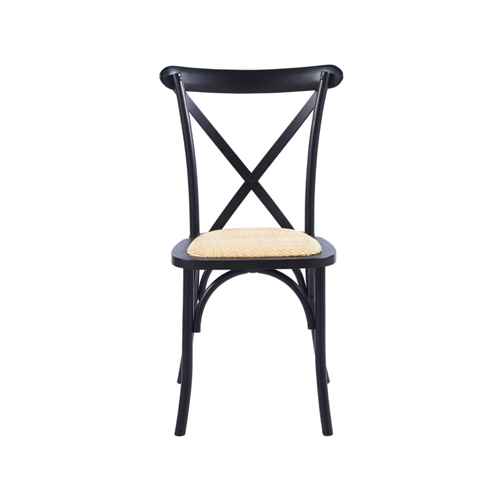 Silla Crossback Madera y Rattan - Natural