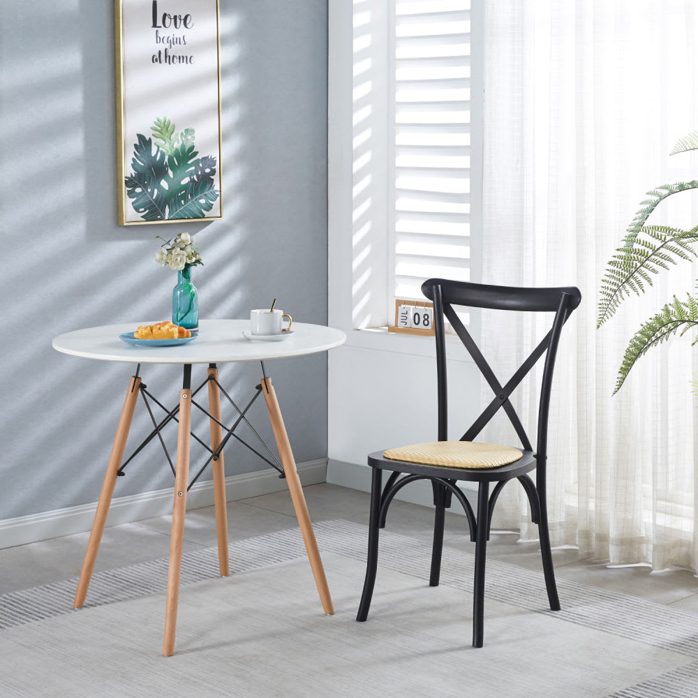 Silla Crossback Madera y Rattan - Natural