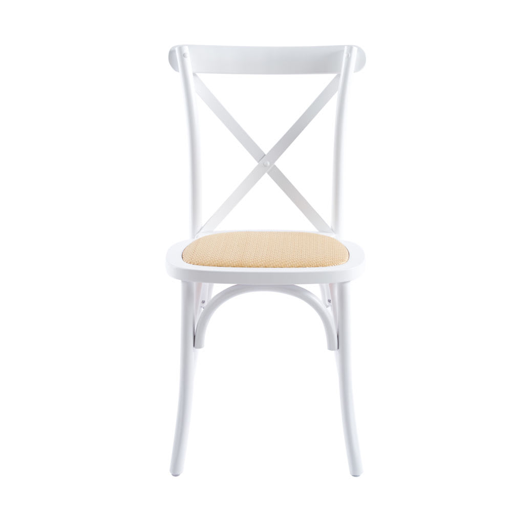 Silla Crossback Madera y Rattan - Negra