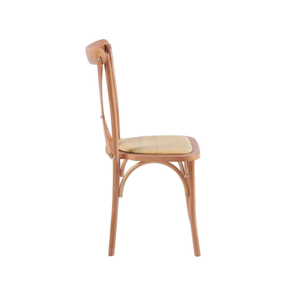 Silla Crossback Madera y Rattan - Negra