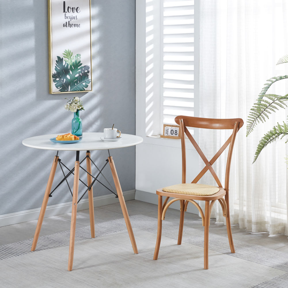 Silla Crossback Madera y Rattan - Negra - Sillas