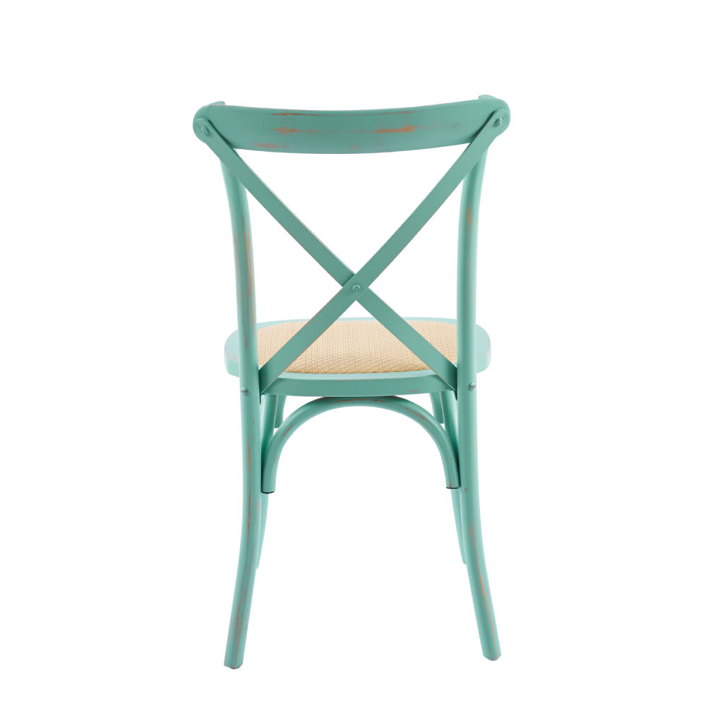 Silla Crossback Madera y Rattan - Negra