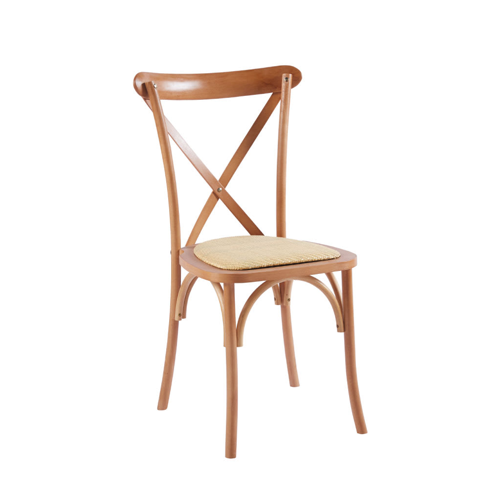 Silla Crossback Madera y Rattan - Negra