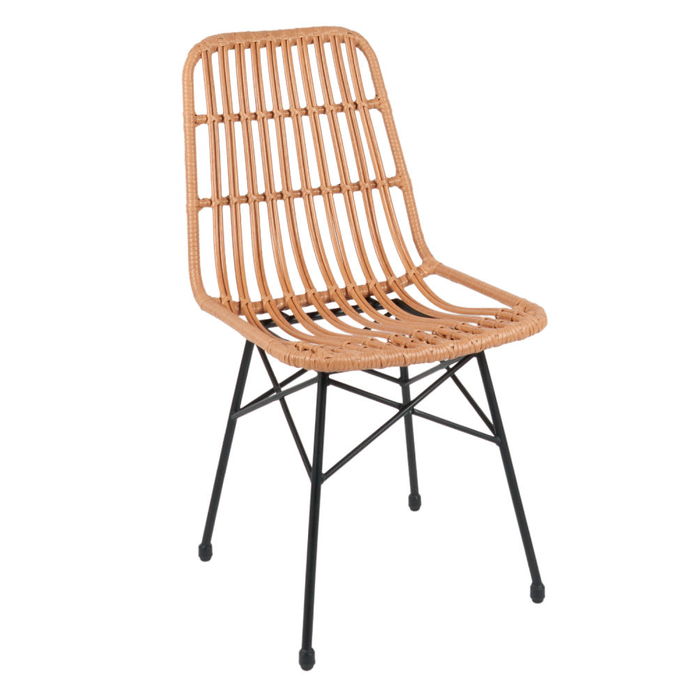 Silla de Comedor Terraza Rattan Grecia Color Madera