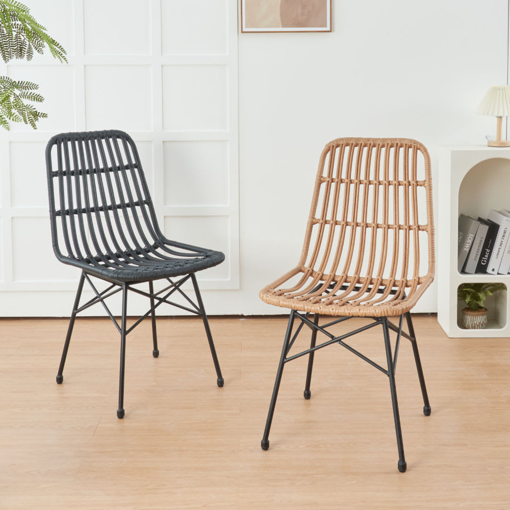 Silla de Comedor Terraza Rattan Grecia Color Madera