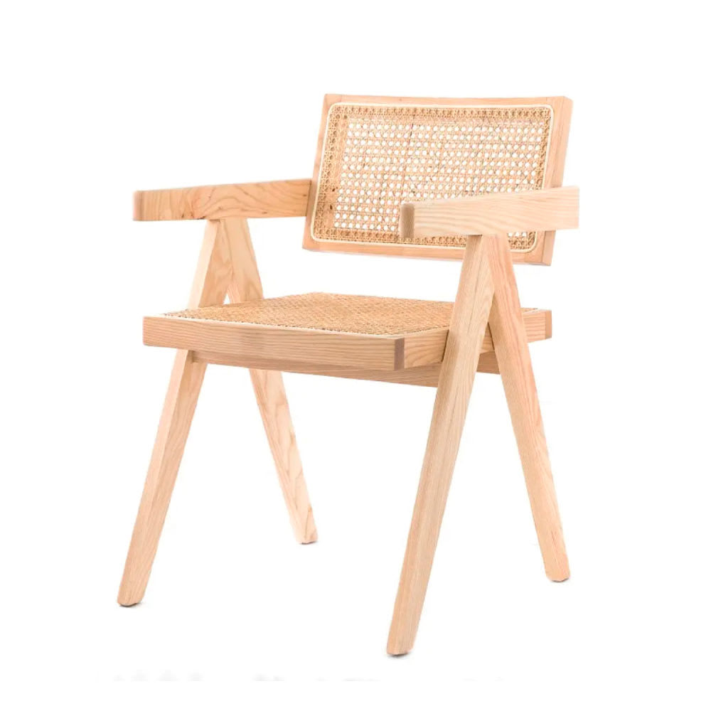 Silla Chandigarh Madera y Rattan - Negra - Sillas