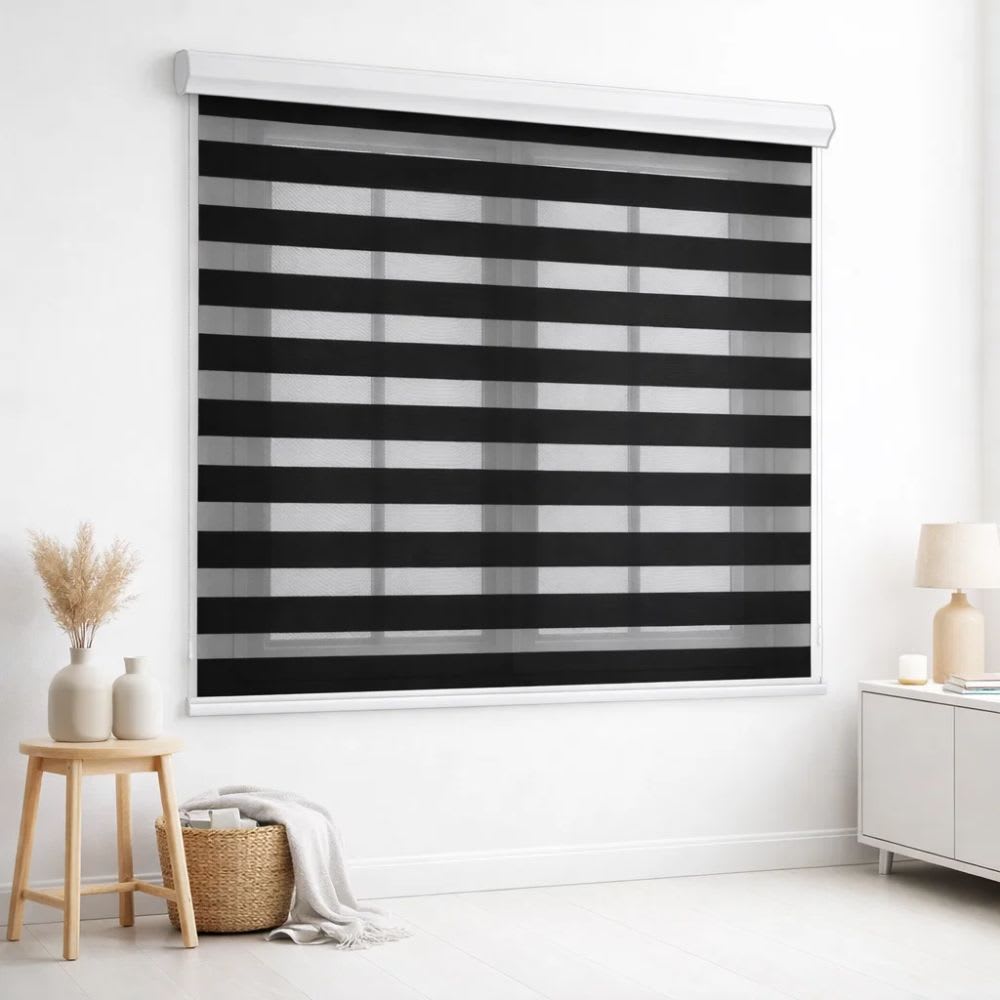 Cortina Roller Duo Negra Biancobelo - 160x220 cm