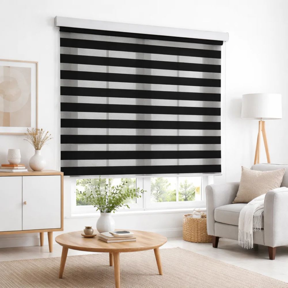Cortina Roller Duo Negra Biancobelo - 160x220 cm