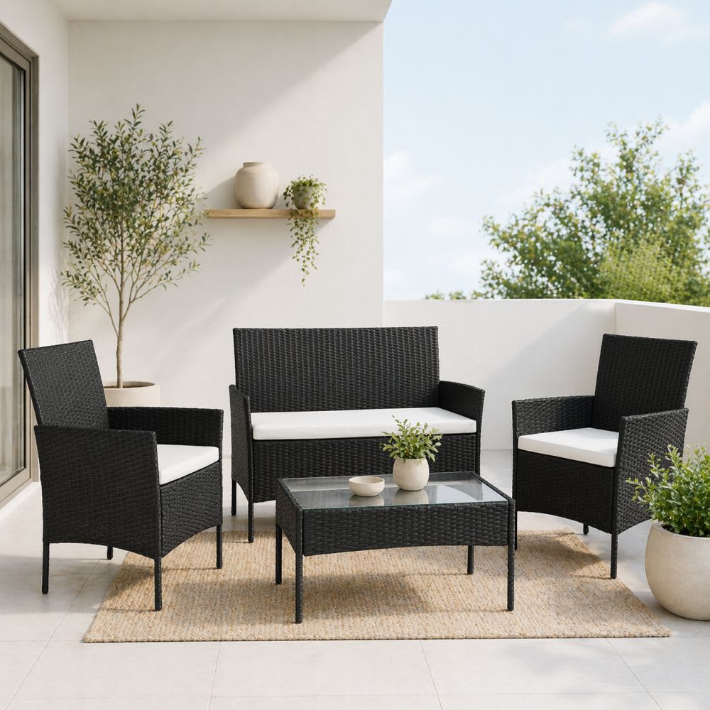Juego Terraza Rattan 4 piezas.