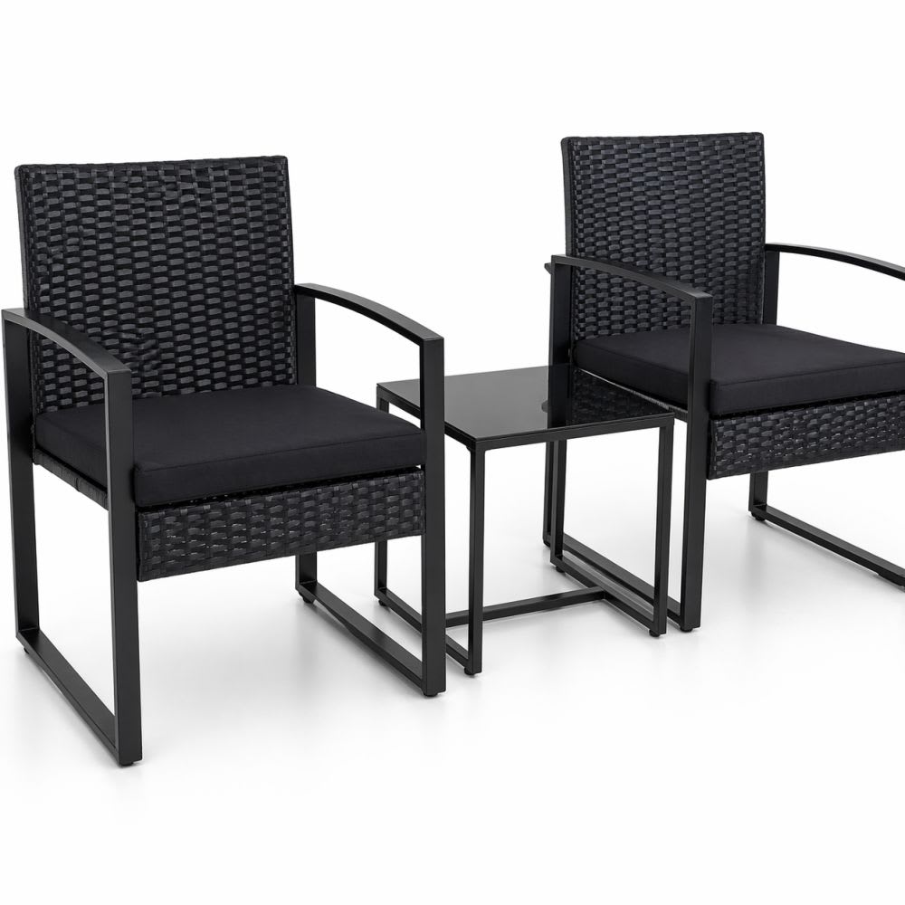 Juego de Terraza de Rattan 3 Piezas Berlin