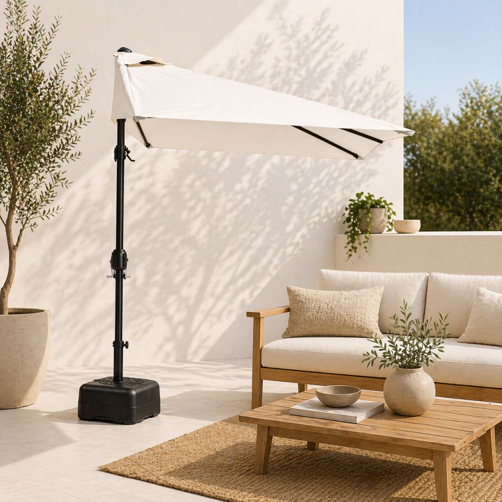 Quitasol de Pared Rectangular Beige con base reforzada
