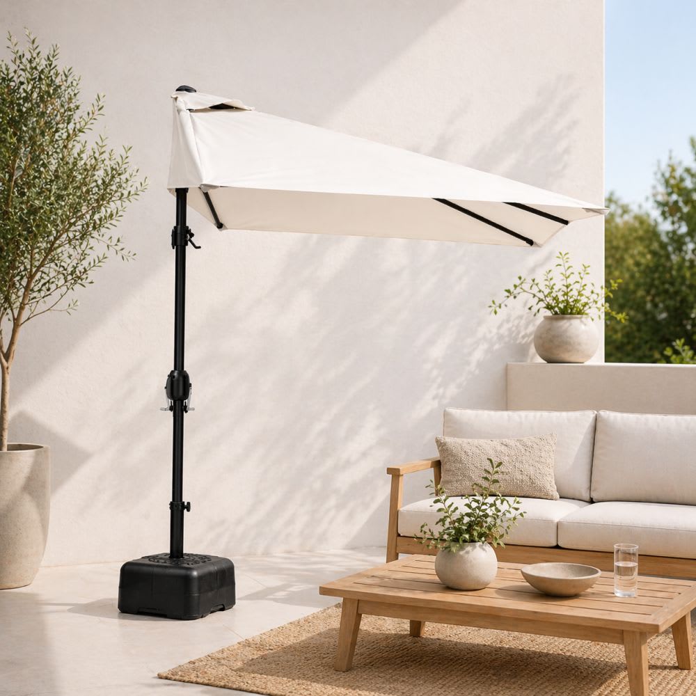 Quitasol de Pared Rectangular Beige con base reforzada
