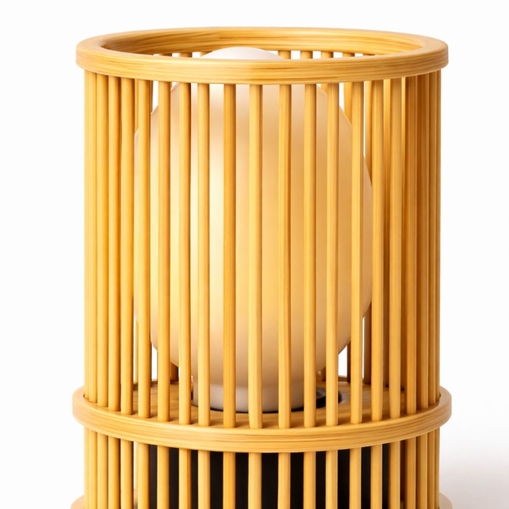 Lampara de mesa Bamboo cilindrica